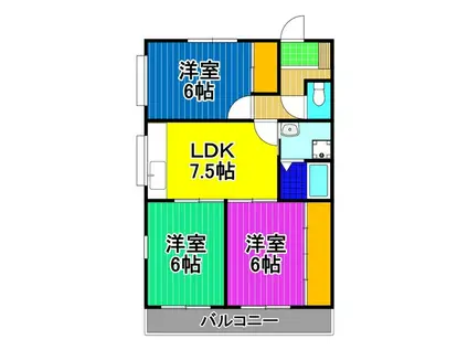 MハイツJJ(3DK/2階)の間取り写真