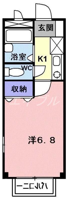 ルミエール(1K/2階)の間取り写真