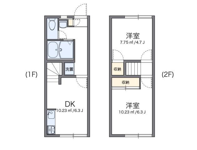 レオパレスほしや(2DK/1階)の間取り写真