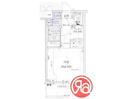 プレサンス心斎橋モデルノ(1K/7階)の間取り写真