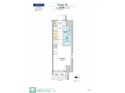 プラウドフラット浅草アベニュー(ワンルーム/7階)の間取り写真
