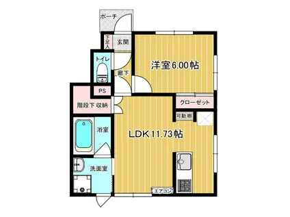 グランデドゥ(1LDK/1階)の間取り写真