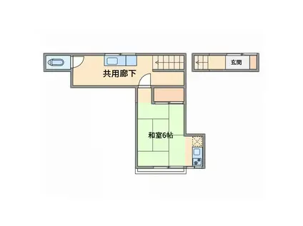 第二要荘(ワンルーム/2階)の間取り写真