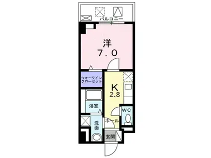 ヘスティア(1K/2階)の間取り写真