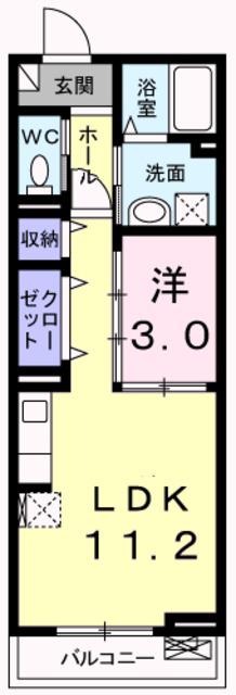 フランコリーヌ(1LDK/2階)の間取り写真