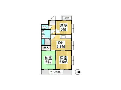 エトワール上田 701(3DK/7階)の間取り写真
