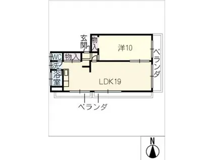 三幸ビル(1LDK/2階)の間取り写真
