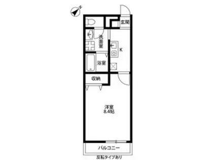 フロランス東助松(1K/2階)の間取り写真