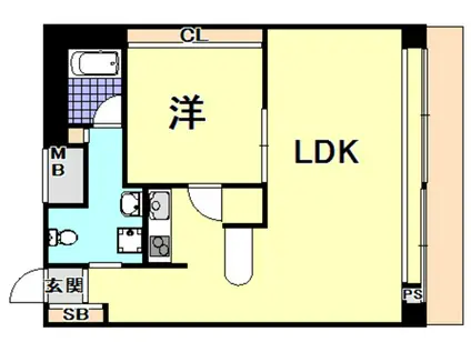 イーストコート2番街(1LDK/9階)の間取り写真