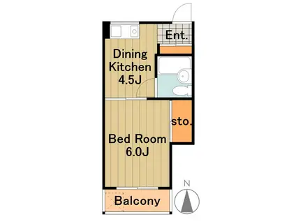 小島ハイツ2号(1DK/1階)の間取り写真