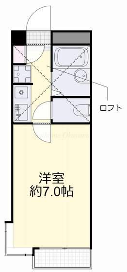 アップルハウス十日市(1K/2階)の間取り写真