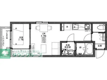 KEIAI RESIDENCE 津田沼(1LDK/3階)の間取り写真