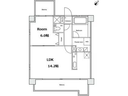 ベルペトラ(1LDK/7階)の間取り写真