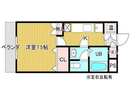 ラ・ルミエール(1K/3階)の間取り写真