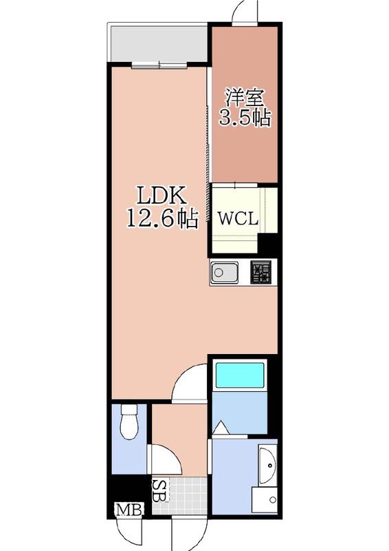 LIFEFIELD久留米(1LDK/4階)の間取り写真