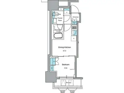 ルフォンプログレ秋葉原イースト(1DK/11階)の間取り写真