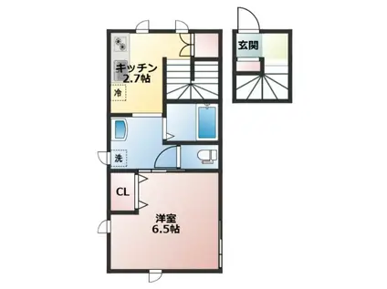M カーザ(ワンルーム/2階)の間取り写真