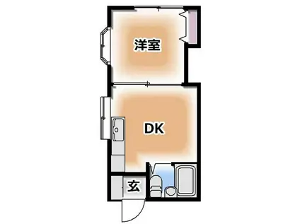 ラフィーヌ新田(1DK/2階)の間取り写真