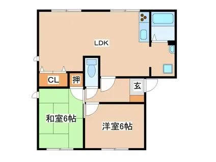 フレグランス南落合(2LDK/1階)の間取り写真