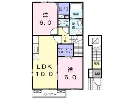サニ-レジデンスC(2LDK/2階)の間取り写真
