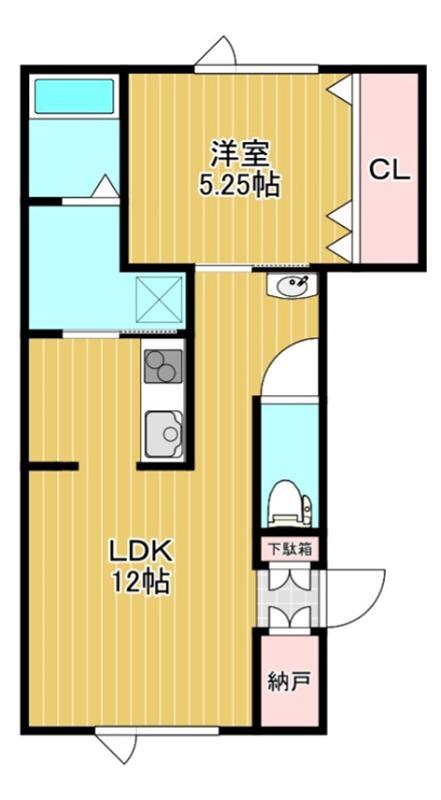 イルマーレW(1LDK/1階)の間取り写真