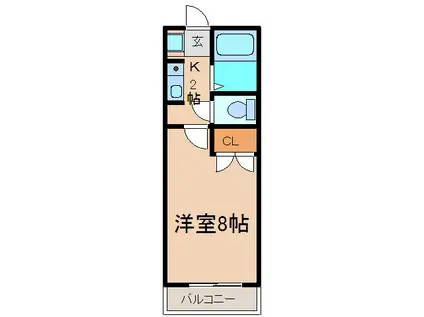 GBII(1K/2階)の間取り写真