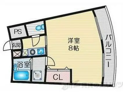 アップルハイツ南芥川(1K/3階)の間取り写真