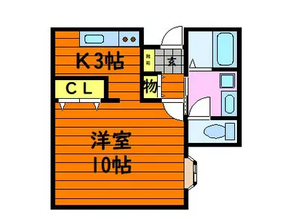 ジンシャーエールI(1K/2階)の間取り写真