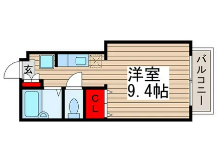 マーメイド(ワンルーム/1階)の間取り写真