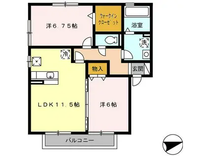 LEVANTE FORT(2LDK/1階)の間取り写真