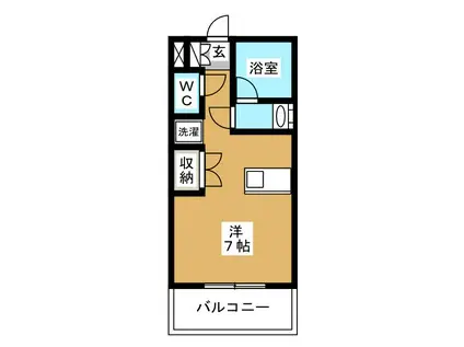 フェリスKY(ワンルーム/1階)の間取り写真
