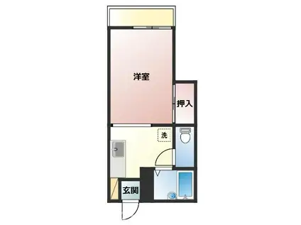 Kハイツ(1K/1階)の間取り写真