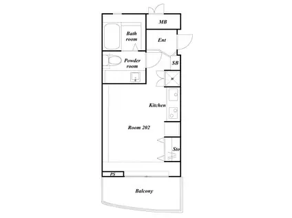 インナートリッププラザ神山町(ワンルーム/2階)の間取り写真