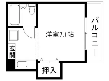 ラルン柏野(1K/2階)の間取り写真