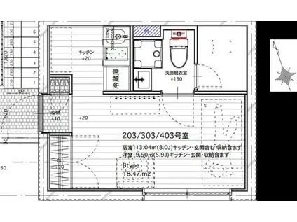 LUDENS大崎ANNEX(ワンルーム/4階)の間取り写真