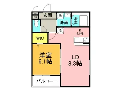 グランメゾンゆずり葉I番館(1LDK/1階)の間取り写真