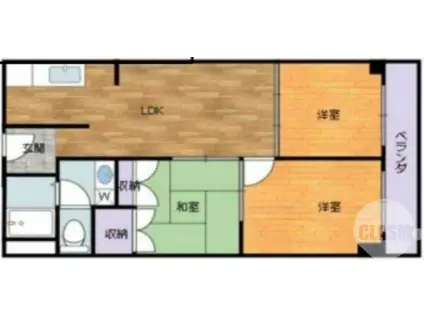 南堺ハイツ1号館(3LDK/3階)の間取り写真