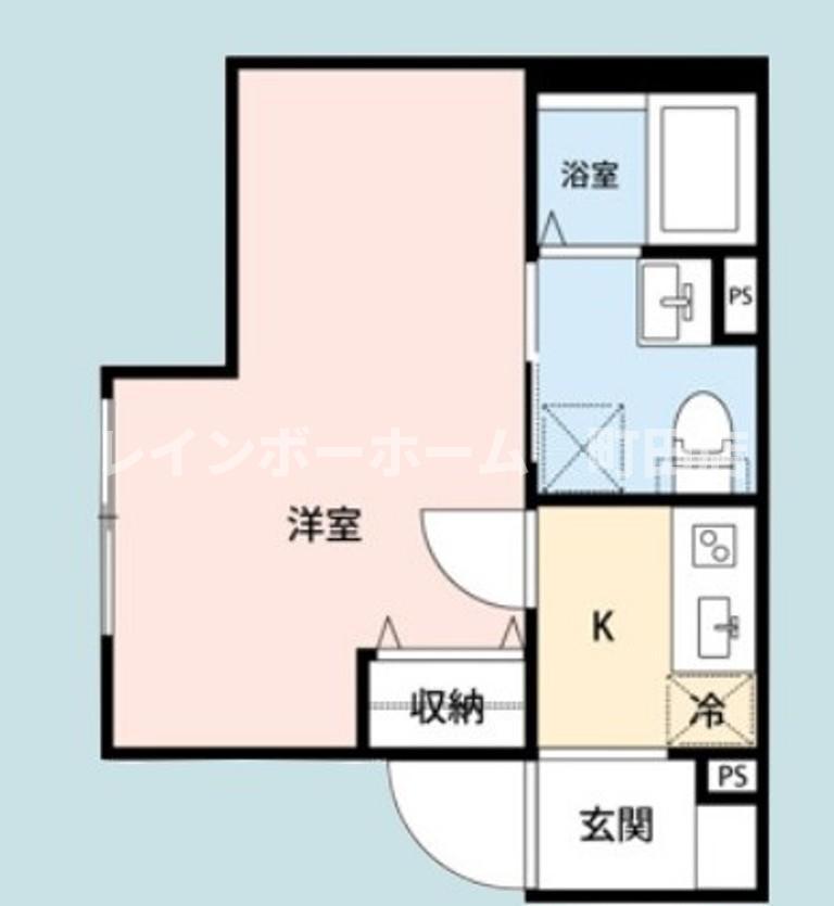 クラルテ南林間(1K/2階)の間取り写真