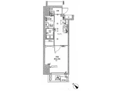 ライジングプレイス巣鴨(1K/10階)の間取り写真