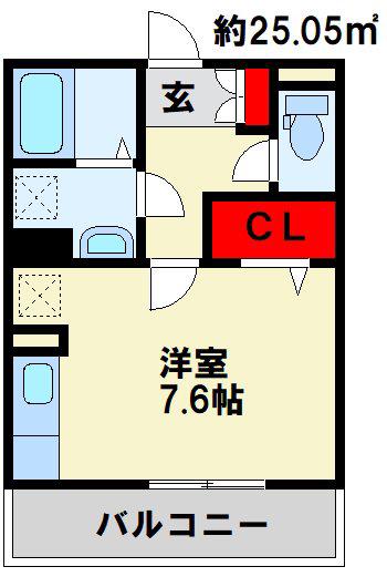 トレス城野館(ワンルーム/3階)の間取り写真