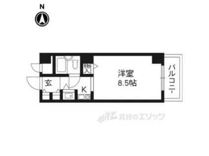 パラドール平安(1K/2階)の間取り写真