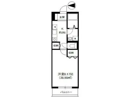 グラッセア馬事公苑第ニ(1K/2階)の間取り写真