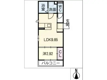 MAISON DE CITRON(1LDK/2階)の間取り写真