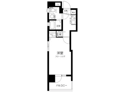 スカイコート門前仲町(1K/3階)の間取り写真