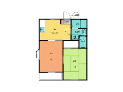 カームハイツ(2DK/1階)の間取り写真