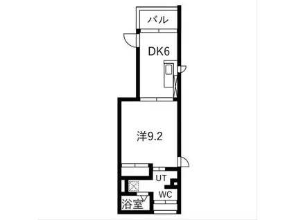 プラシード戸越(1DK/2階)の間取り写真