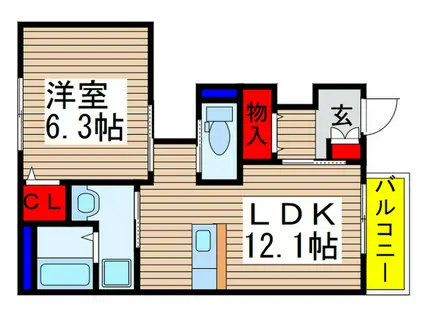 LIVE GARDEN II(1LDK/1階)の間取り写真