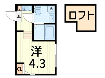 ハーモニーテラス金町(ワンルーム/1階)の間取り写真