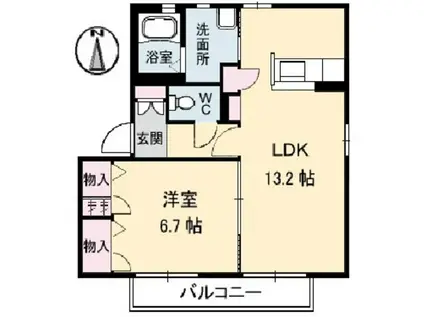 サクセスステージ(1LDK/2階)の間取り写真