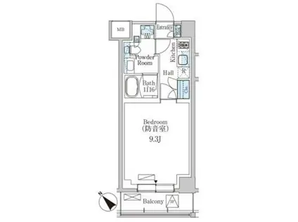 パークアクシス板橋MUSE(1K/2階)の間取り写真